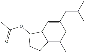 Acetic acid 3-isobutyl-5-methylbicyclo[4.3.0]non-2-en-9-yl ester Struktur