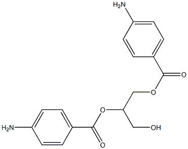 Bis(4-aminobenzoic acid)3-hydroxy-1,2-propanediyl ester Struktur