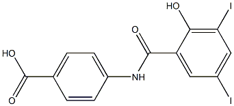 N-[4-Carboxyphenyl]-2-hydroxy-3,5-diiodobenzamide Struktur