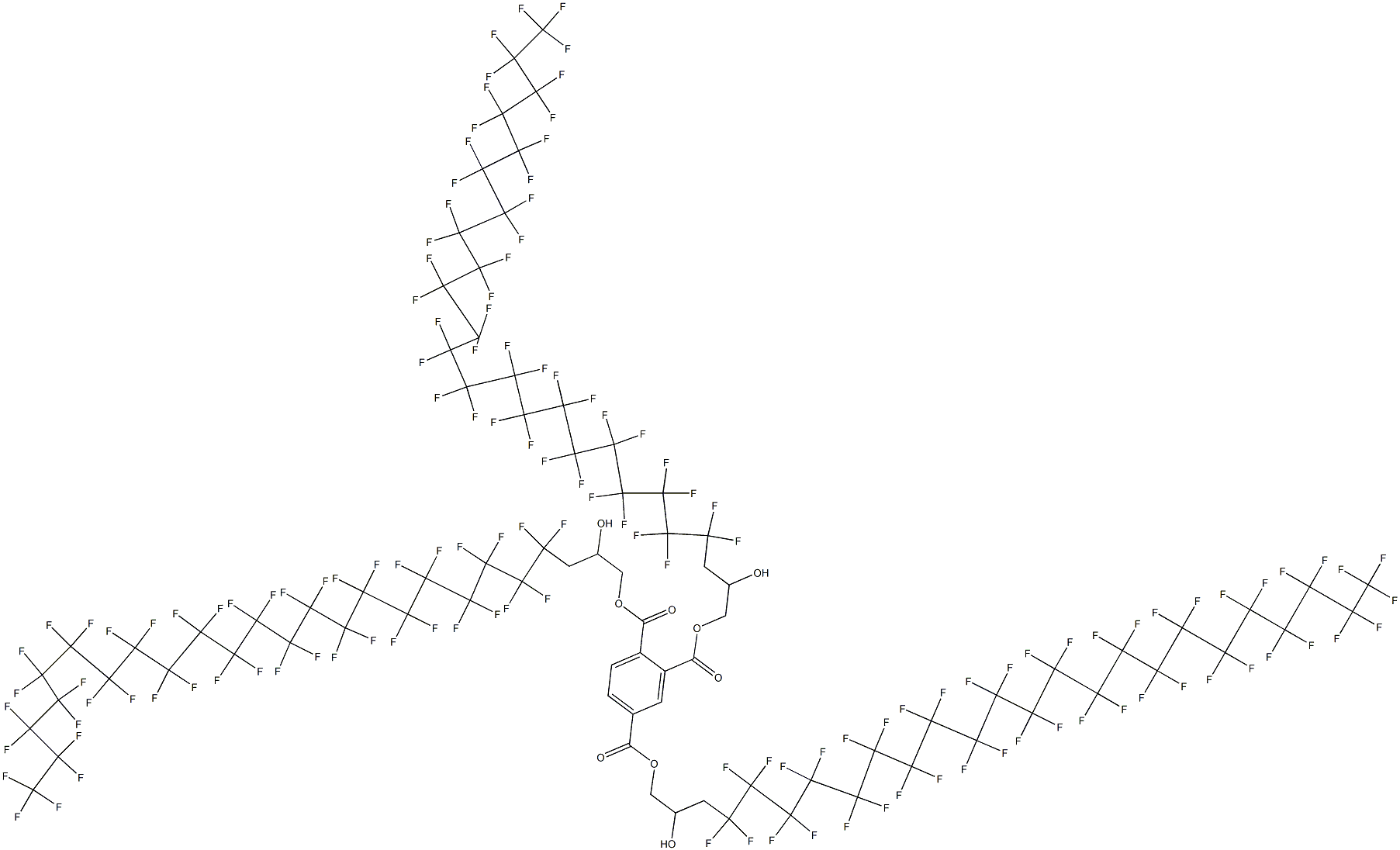 1,2,4-Benzenetricarboxylic acid tris[3-(pentatetracontafluorodocosyl)-2-hydroxypropyl] ester Struktur