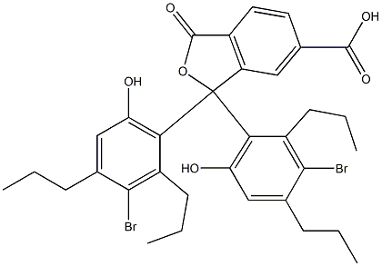 1,1-Bis(3-bromo-6-hydroxy-2,4-dipropylphenyl)-1,3-dihydro-3-oxoisobenzofuran-6-carboxylic acid Struktur