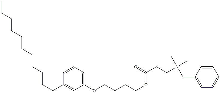 N,N-Dimethyl-N-benzyl-N-[2-[[4-(3-undecylphenyloxy)butyl]oxycarbonyl]ethyl]aminium Struktur