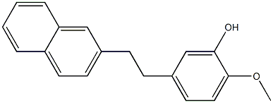 2-Methoxy-5-[2-(2-naphtyl)ethyl]phenol Struktur