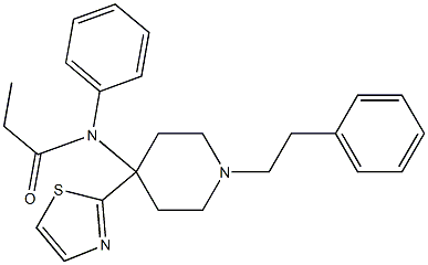 N-(Phenyl)-N-[1-[2-phenylethyl]-4-(thiazol-2-yl)piperidin-4-yl]propanamide Struktur