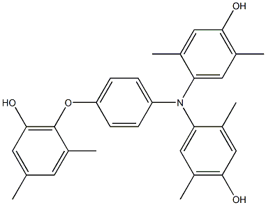 N,N-Bis(4-hydroxy-2,5-dimethylphenyl)-4-(6-hydroxy-2,4-dimethylphenoxy)benzenamine Struktur