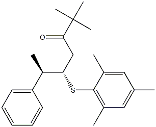 (5S,6R)-5-(2,4,6-Trimethylphenylthio)-2,2-dimethyl-6-phenyl-3-heptanone Struktur