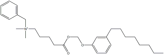 N,N-Dimethyl-N-benzyl-N-[4-[[(3-octylphenyloxy)methyl]oxycarbonyl]butyl]aminium Struktur