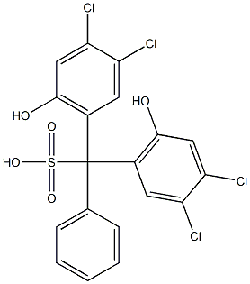 Bis(3,4-dichloro-6-hydroxyphenyl)phenylmethanesulfonic acid Struktur