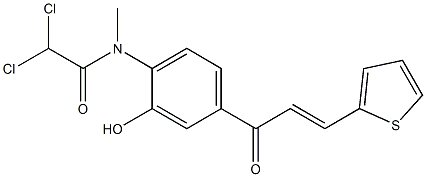 2-[Methyl(dichloroacetyl)amino]-5-[3-(2-thienyl)acryloyl]phenol Struktur