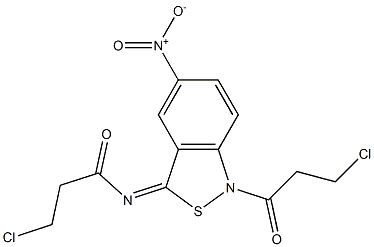 5-Nitro-1-(3-chloropropionyl)-3(1H)-(3-chloropropionyl)imino-2,1-benzisothiazole Struktur