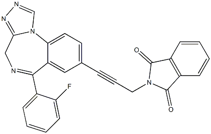 6-(2-Fluorophenyl)-8-[3-[(2,3-dihydro-1,3-dioxo-1H-isoindol)-2-yl]-1-propynyl]-4H-[1,2,4]triazolo[4,3-a][1,4]benzodiazepine Struktur