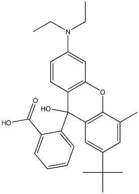 2-[7-tert-Butyl-3-(diethylamino)-9-hydroxy-5-methyl-9H-xanthen-9-yl]benzoic acid Struktur