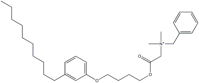 N,N-Dimethyl-N-benzyl-N-[[[4-(3-decylphenyloxy)butyl]oxycarbonyl]methyl]aminium Struktur