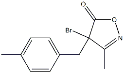 3-Methyl-4-bromo-4-(4-methylbenzyl)isoxazol-5(4H)-one Struktur