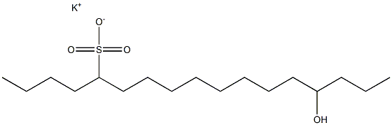 14-Hydroxyheptadecane-5-sulfonic acid potassium salt Struktur