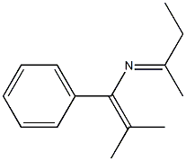 1-Phenyl-1-[(ethyl)(methyl)methyleneamino]-2-methyl-1-propene Struktur