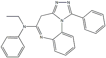 1-Phenyl-5-(ethylphenylamino)-4H-[1,2,4]triazolo[4,3-a][1,5]benzodiazepine Struktur