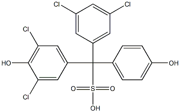 (3,5-Dichlorophenyl)(3,5-dichloro-4-hydroxyphenyl)(4-hydroxyphenyl)methanesulfonic acid Struktur