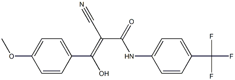 2-Cyano-3-hydroxy-3-[4-methoxyphenyl]-N-[4-trifluoromethylphenyl]acrylamide Struktur