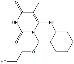 1-(2-Hydroxyethoxymethyl)-6-cyclohexylaminothymine Struktur