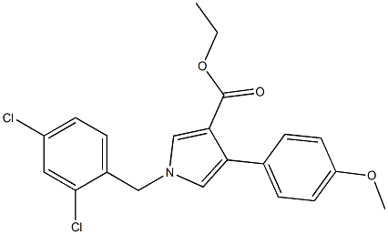 1-(2,4-Dichlorobenzyl)-4-(4-methoxyphenyl)-1H-pyrrole-3-carboxylic acid ethyl ester Struktur