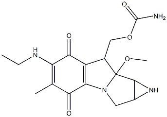 8-[[(Aminocarbonyl)oxy]methyl]-6-ethylamino-1,1a,2,8,8a,8b-hexahydro-8a-methoxy-5-methylazirino[2',3':3,4]pyrrolo[1,2-a]indole-4,7-dione Struktur