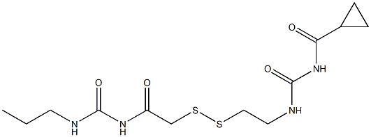 1-(Cyclopropylcarbonyl)-3-[2-[[(3-propylureido)carbonylmethyl]dithio]ethyl]urea Struktur