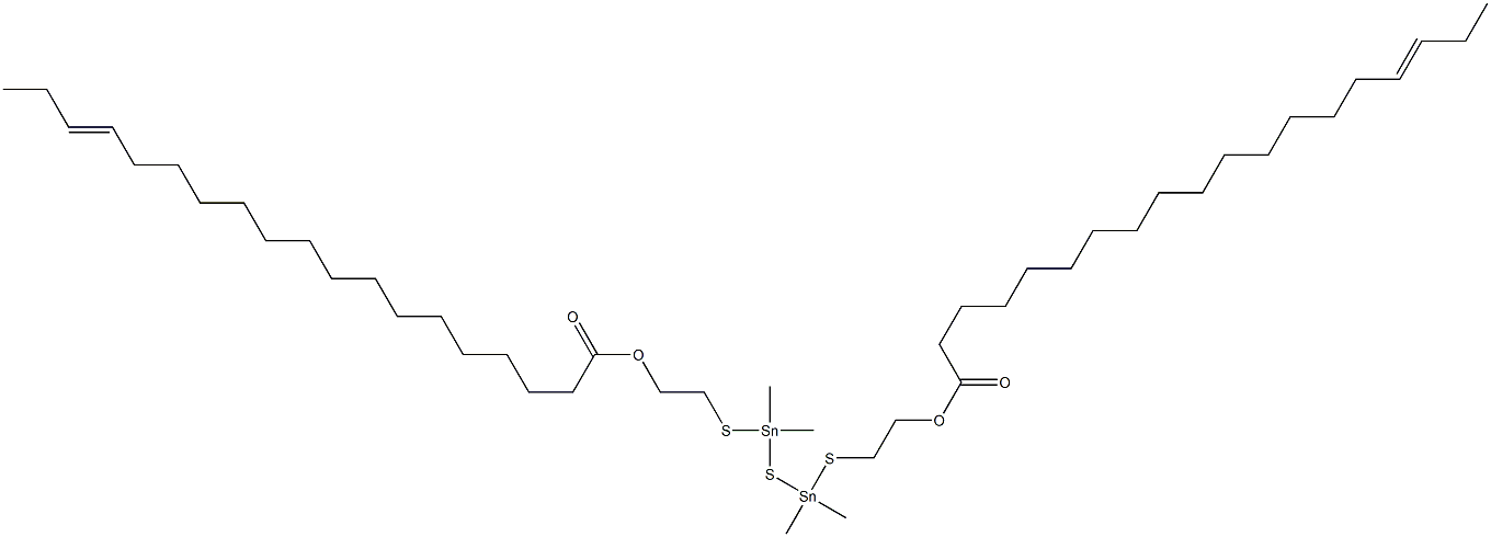 Bis[dimethyl[[2-(15-octadecenylcarbonyloxy)ethyl]thio]stannyl] sulfide Struktur