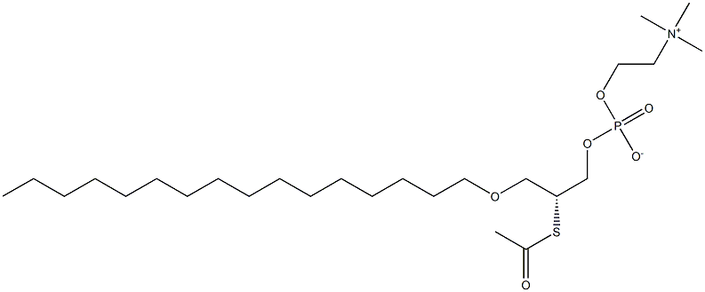 N,N,N-Trimethyl-2-[[[(R)-2-(acetylthio)-4-oxaicosan-1-yloxy]phosphinato]oxy]ethanaminium Struktur