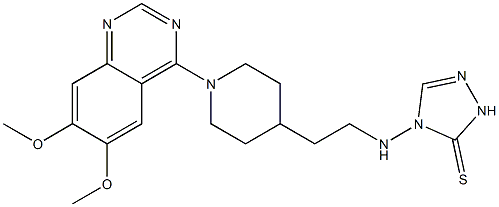 4-[2-[1-(6,7-Dimethoxyquinazolin-4-yl)piperidin-4-yl]ethyl]amino-2,4-dihydro-3-thioxo-3H-1,2,4-triazole Struktur