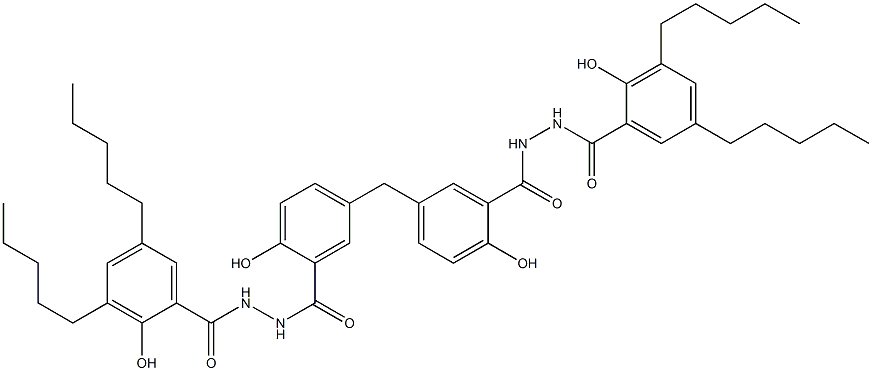 5,5'-Methylenebis[2-hydroxy-N'-(2-hydroxy-3,5-dipentylbenzoyl)benzenecarbohydrazide] Struktur