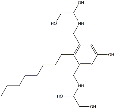 3,5-Bis[[(1,2-dihydroxyethyl)amino]methyl]-4-octylphenol Struktur