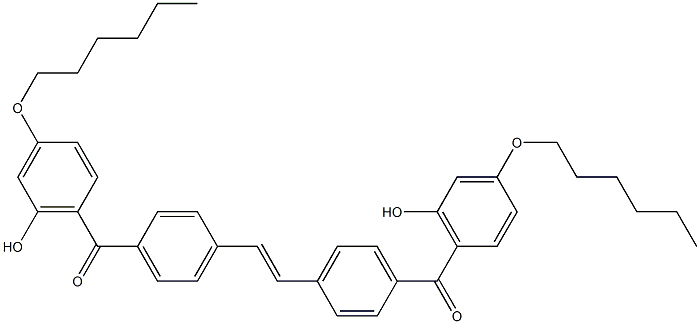 6,6'-[(Ethene-1,2-diyl)bis(4,1-phenylenecarbonyl)]bis(3-hexyloxyphenol) Struktur