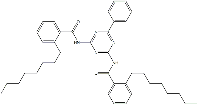 N,N'-(6-Phenyl-1,3,5-triazine-2,4-diyl)bis(2-octylbenzamide) Struktur