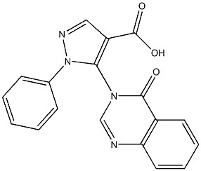 1-Phenyl-5-[(3,4-dihydro-4-oxoquinazolin)-3-yl]-1H-pyrazole-4-carboxylic acid Struktur