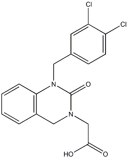 1-(3,4-Dichlorobenzyl)-1,2,3,4-tetrahydro-2-oxoquinazoline-3-acetic acid Struktur