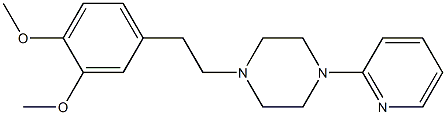 1-(3,4-Dimethoxyphenethyl)-4-(2-pyridinyl)piperazine Struktur