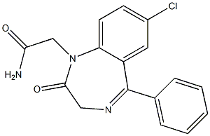 2-[[2,3-Dihydro-7-chloro-2-oxo-5-phenyl-1H-1,4-benzodiazepin]-1-yl]acetamide Struktur