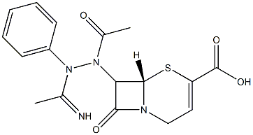 7-[Phenyl(acetimidoyl)aminoacetylamino]cepham-3-ene-4-carboxylic acid Struktur