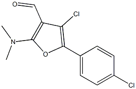 2-(Dimethylamino)-4-chloro-5-(4-chlorophenyl)furan-3-carbaldehyde Struktur