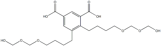 4,5-Bis(8-hydroxy-5,7-dioxaoctan-1-yl)isophthalic acid Struktur