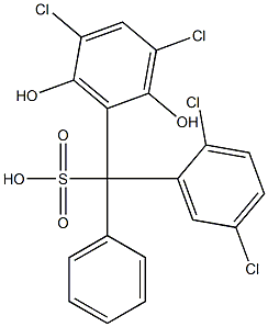 (2,5-Dichlorophenyl)(3,5-dichloro-2,6-dihydroxyphenyl)phenylmethanesulfonic acid Struktur