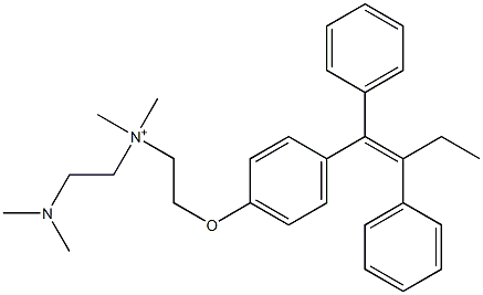 2-[4-(1,2-Diphenyl-1-butenyl)phenoxy]-N,N-dimethyl-N-[2-(dimethylamino)ethyl]ethanaminium Struktur