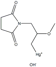 3-(2,5-Dioxo-1-pyrrolidinyl)-2-methoxypropylmercury(II) hydoxide Struktur