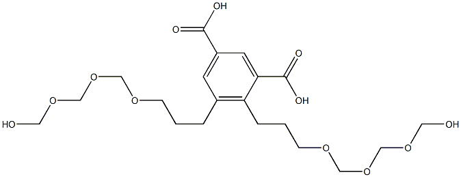 4,5-Bis(9-hydroxy-4,6,8-trioxanonan-1-yl)isophthalic acid Struktur