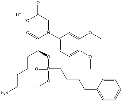 [N-[(2S)-6-Amino-2-[lithiooxy(4-phenylbutyl)phosphinyloxy]hexanoyl]-N-(3,4-dimethoxyphenyl)amino]acetic acid lithium salt Struktur