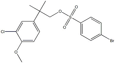 4-Bromobenzenesulfonic acid 2-methyl-2-(3-chloro-4-methoxyphenyl)propyl ester Struktur