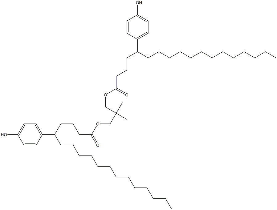 Bis[5-(4-hydroxyphenyl)stearic acid]2,2-dimethylpropane-1,3-diyl ester Struktur