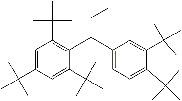 1-(2,4,6-Tri-tert-butylphenyl)-1-(3,4-di-tert-butylphenyl)propane Struktur