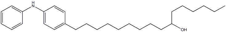 4-(10-Hydroxyhexadecyl)phenylphenylamine Struktur